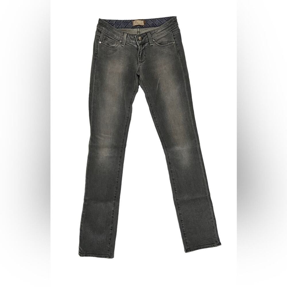 Paige Blue Heights Low Rise Skinny Leg Gray Denim Jeans Womens Size 27 Studded